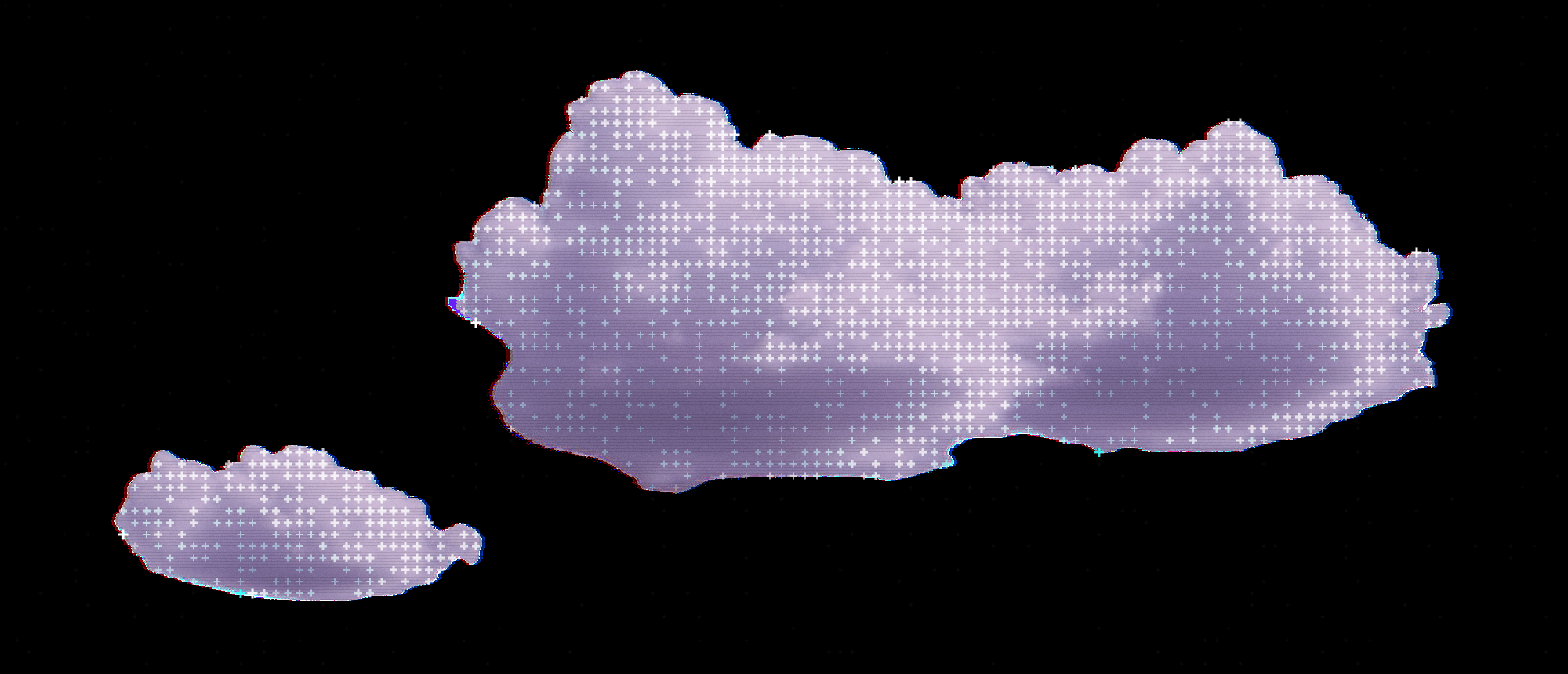 Generated cloud bank with terminal glyphs — made by the pipeline this article describes